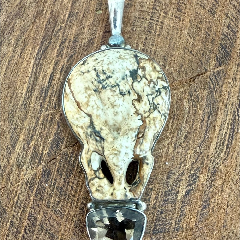 Sajen Picture Jasper and Smoky Quartz Pendant